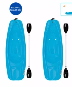 Pelican Sport Kayaks, SUP, Boats And Sleds Combo - 2 Solo Kids Kayaks With Paddles - Blue