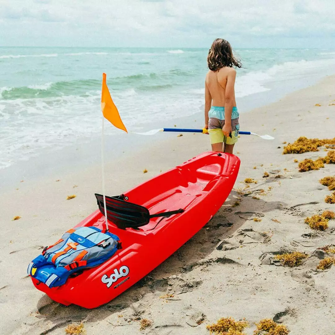 Pelican Sport Combo - 2 Solo Kids Kayaks With Paddles And Backrest - Red Kayaks, SUP, Boats And Sleds